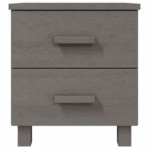 Κομοδίνο HAMAR 2 Τεμ. Αν. Γκρι 40x35x44,5εκ. Μασίφ Ξύλο Πεύκου
