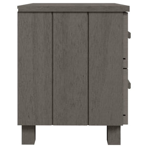 Κομοδίνο HAMAR 2 Τεμ. Αν. Γκρι 40x35x44,5εκ. Μασίφ Ξύλο Πεύκου