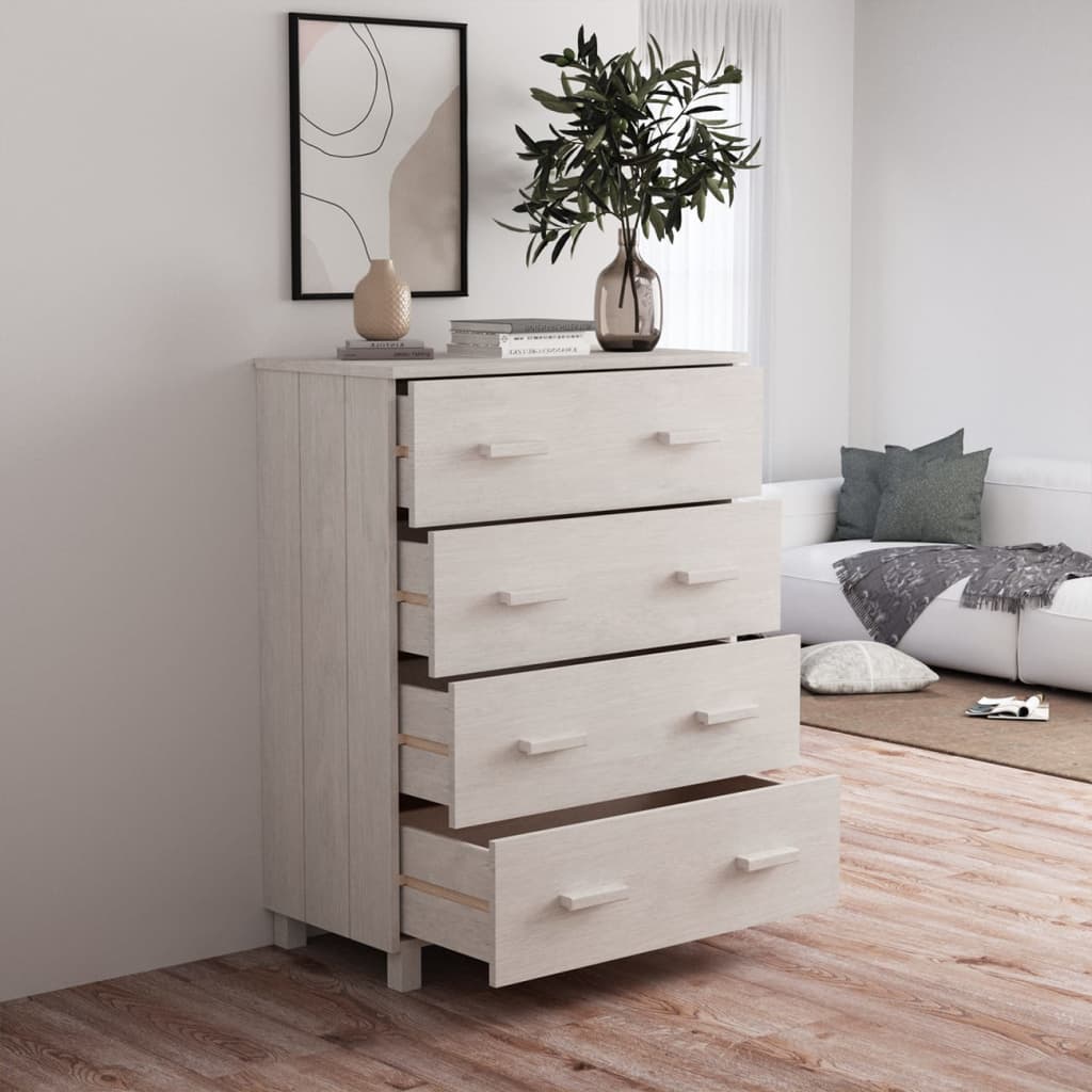 Συρταριέρα HAMAR Λευκή 79 x 40 x 103,5εκ. από Μασίφ Ξύλο Πεύκου
