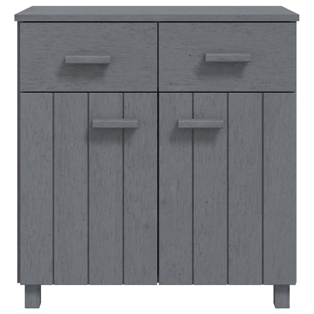 Ντουλάπι Αποθήκευσης Σκούρο Γκρι 79x40x80 εκ. Μασίφ Ξύλο Πεύκου