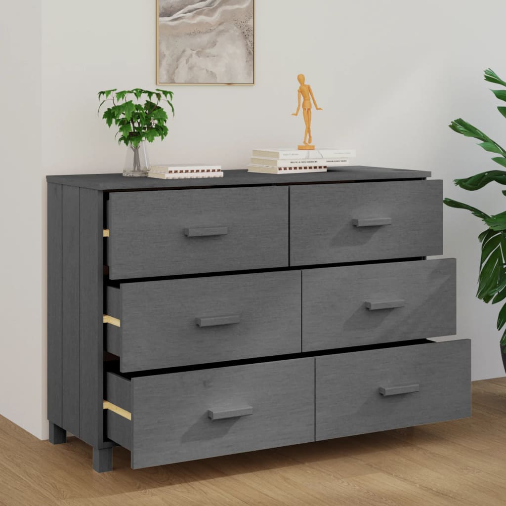 Συρταριέρα HAMAR Σκ. Γκρι 113 x 40 x 80εκ. Μασίφ Ξύλο Πεύκου