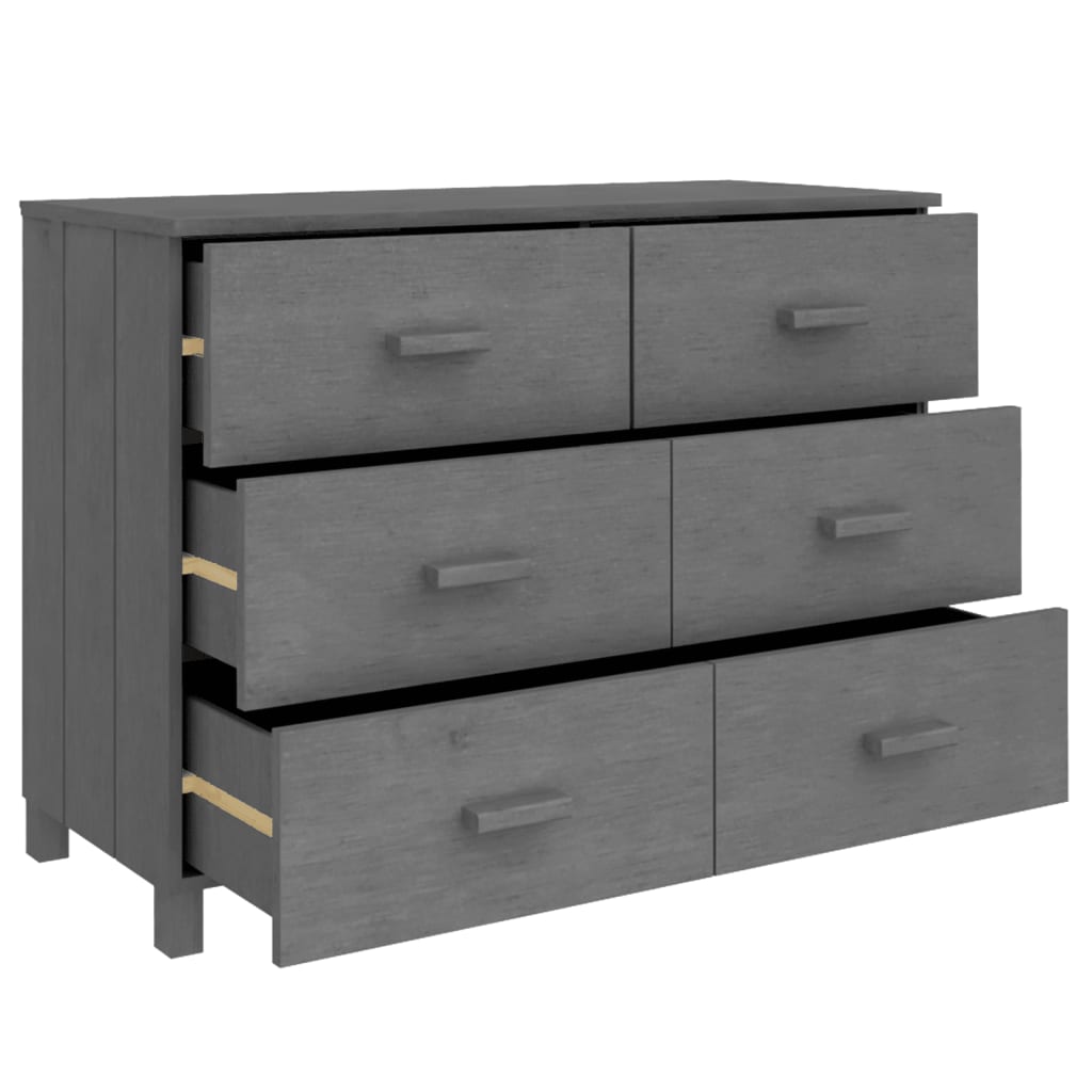 Συρταριέρα HAMAR Σκ. Γκρι 113 x 40 x 80εκ. Μασίφ Ξύλο Πεύκου