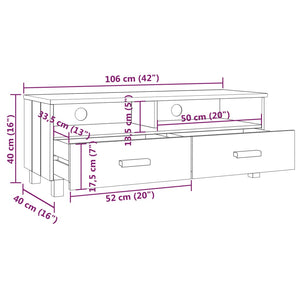 Έπιπλο Τηλεόρασης HAMAR Αν. Γκρι 106x40x40εκ. Μασίφ Ξύλο Πεύκου