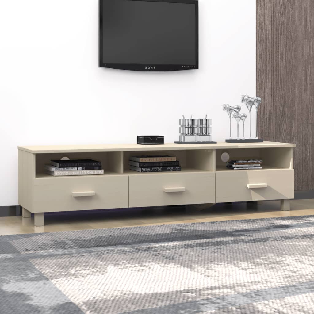Έπιπλο Τηλεόρασης HAMAR Μελί 158x40x40 εκ. Μασίφ Ξύλο Πεύκου