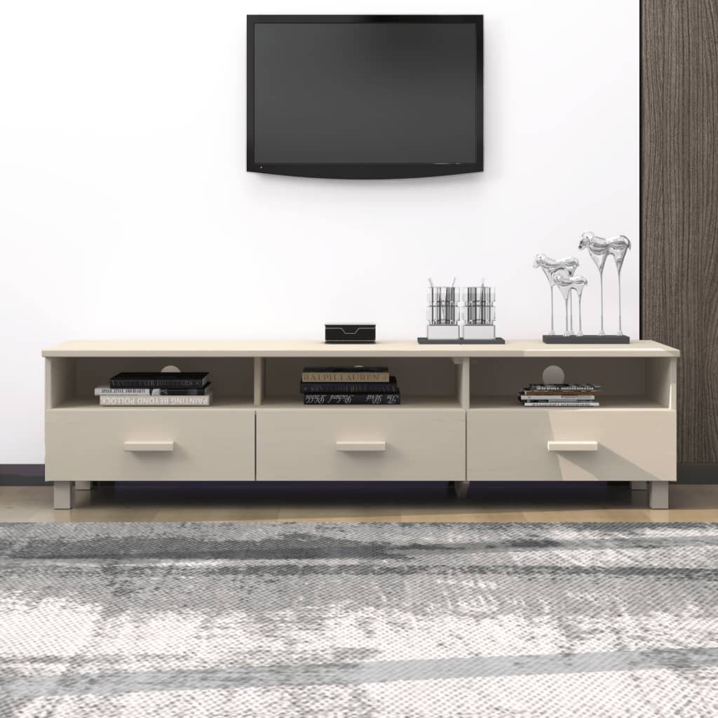 Έπιπλο Τηλεόρασης HAMAR Μελί 158x40x40 εκ. Μασίφ Ξύλο Πεύκου