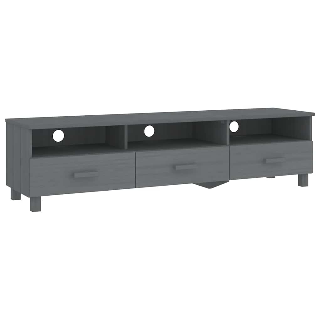 Έπιπλο Τηλεόρασης HAMAR Σκ. Γκρι 158x40x40εκ. Μασίφ Ξύλο Πεύκου