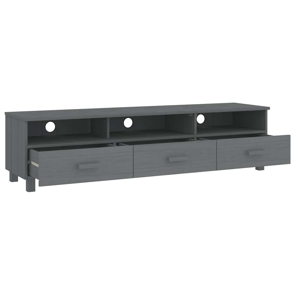 Έπιπλο Τηλεόρασης HAMAR Σκ. Γκρι 158x40x40εκ. Μασίφ Ξύλο Πεύκου