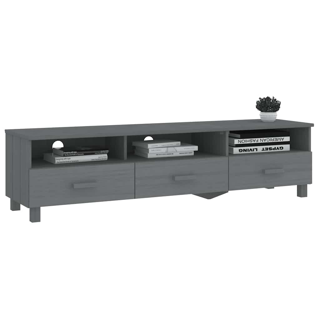 Έπιπλο Τηλεόρασης HAMAR Σκ. Γκρι 158x40x40εκ. Μασίφ Ξύλο Πεύκου