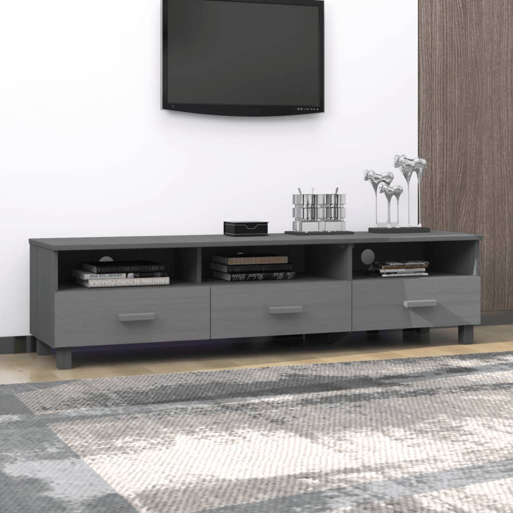 Έπιπλο Τηλεόρασης HAMAR Σκ. Γκρι 158x40x40εκ. Μασίφ Ξύλο Πεύκου