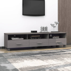 Έπιπλο Τηλεόρασης HAMAR Αν. Γκρι 158x40x40εκ. Μασίφ Ξύλο Πεύκου