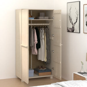 Ντουλάπα HAMAR Καφέ Μελί 89 x 50 x 180 εκ. Μασίφ Ξύλο Πεύκου - Pakobazaar