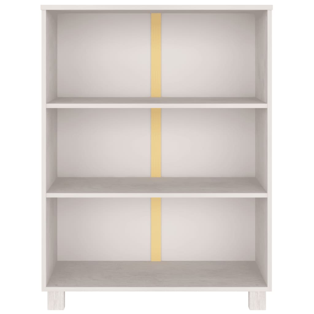 Βιβλιοθήκη HAMAR Λευκή 85 x 35 x 112 εκ. από Μασίφ Ξύλο Πεύκου
