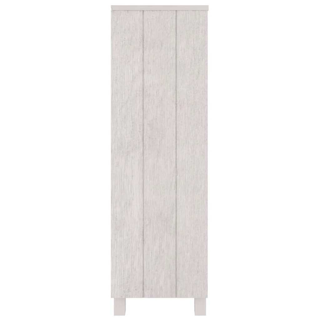 Βιβλιοθήκη HAMAR Λευκή 85 x 35 x 112 εκ. από Μασίφ Ξύλο Πεύκου
