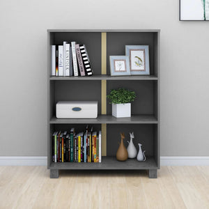 Βιβλιοθήκη HAMAR Σκ. Γκρι 85 x 35 x 112 εκ. Μασίφ Ξύλο Πεύκου