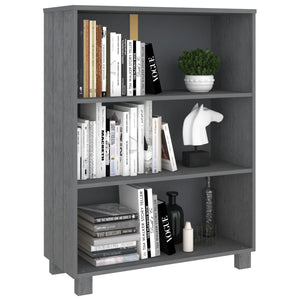 Βιβλιοθήκη HAMAR Σκ. Γκρι 85 x 35 x 112 εκ. Μασίφ Ξύλο Πεύκου
