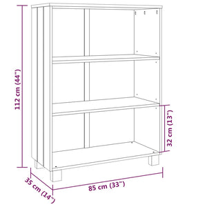 Βιβλιοθήκη HAMAR Σκ. Γκρι 85 x 35 x 112 εκ. Μασίφ Ξύλο Πεύκου