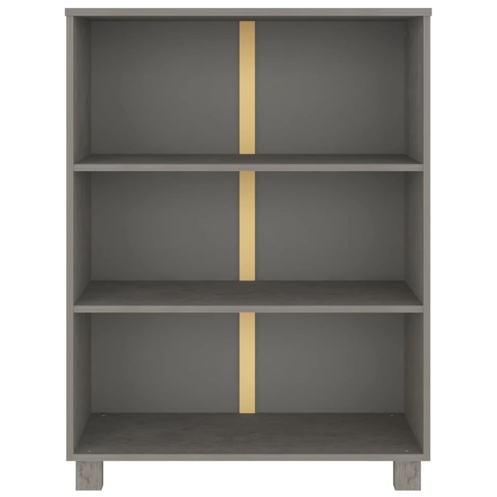 Βιβλιοθήκη HAMAR Αν. Γκρι 85 x 35 x 112 εκ. Μασίφ Ξύλο Πεύκου