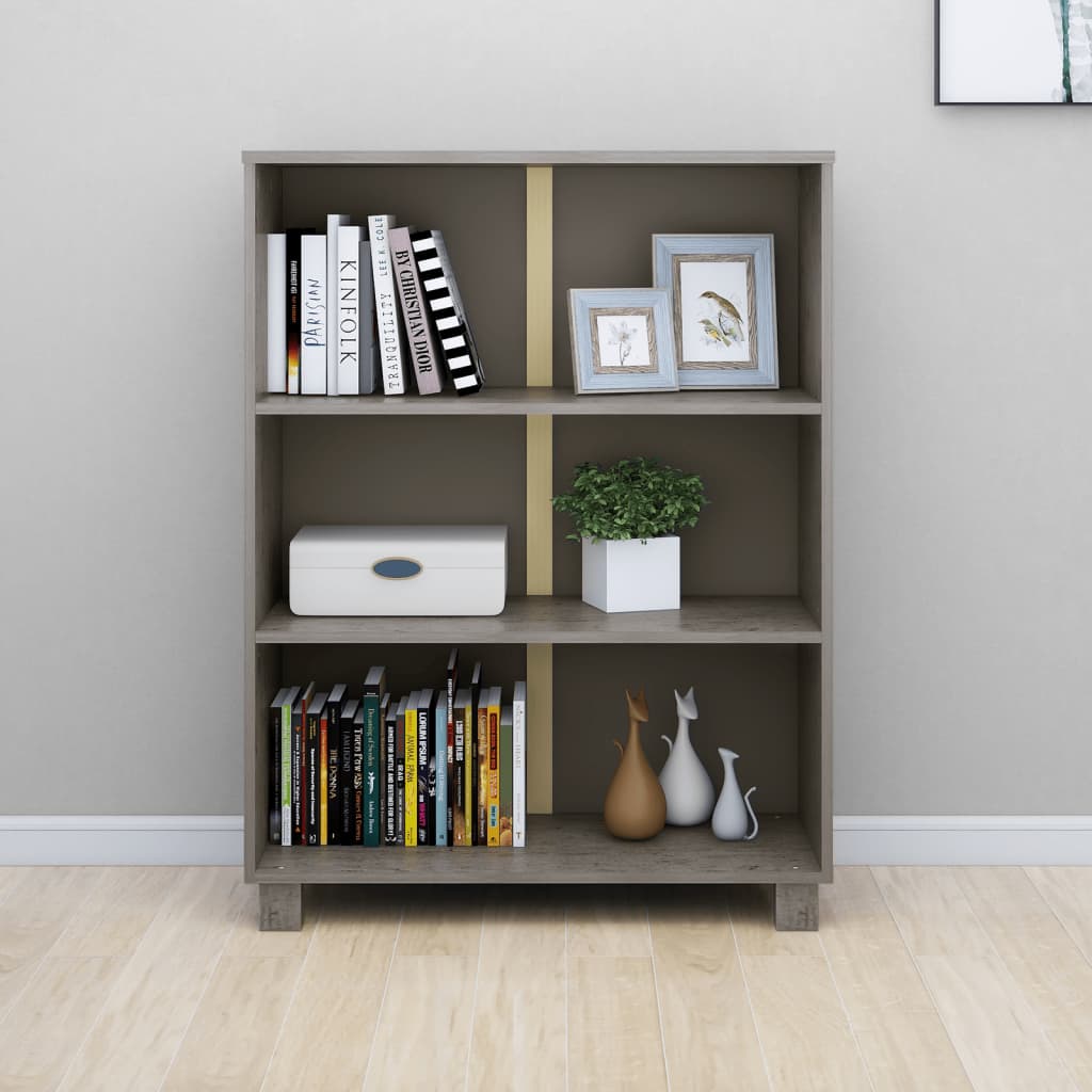 Βιβλιοθήκη HAMAR Αν. Γκρι 85 x 35 x 112 εκ. Μασίφ Ξύλο Πεύκου