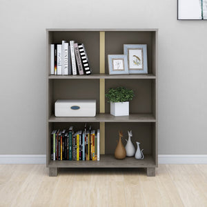 Βιβλιοθήκη HAMAR Αν. Γκρι 85 x 35 x 112 εκ. Μασίφ Ξύλο Πεύκου