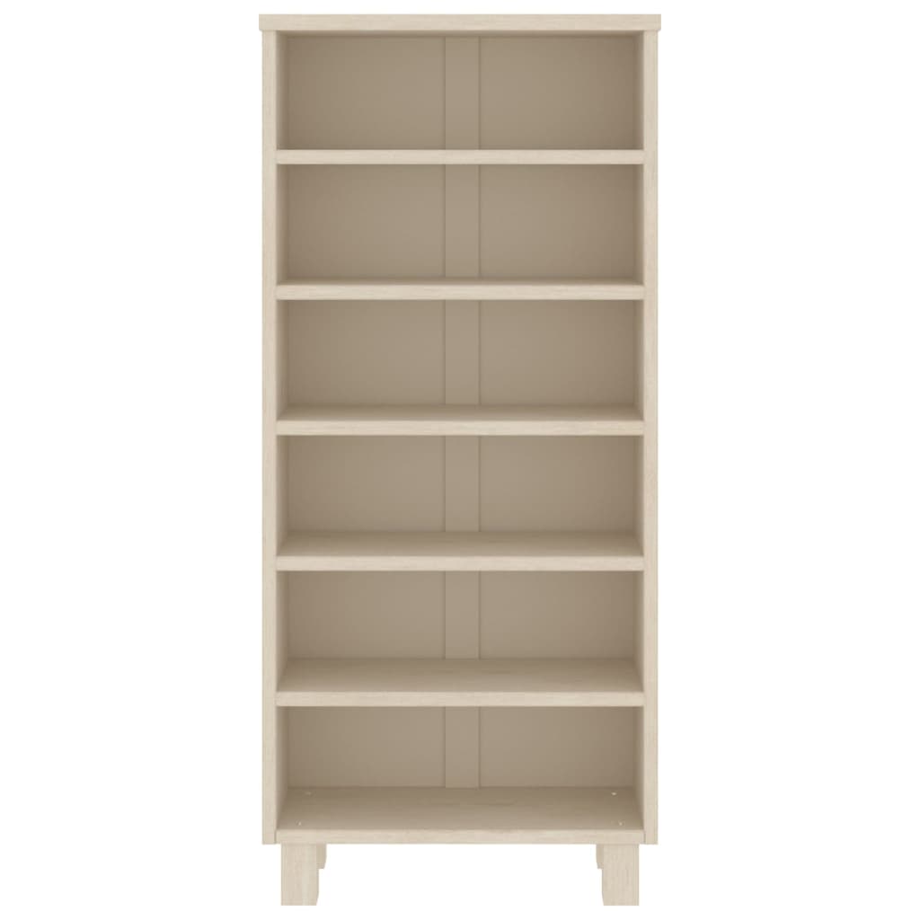 Ραφιέρα CD HAMAR Καφέ Μελί 45x18x100 εκ. Μασίφ Ξύλο Πεύκου