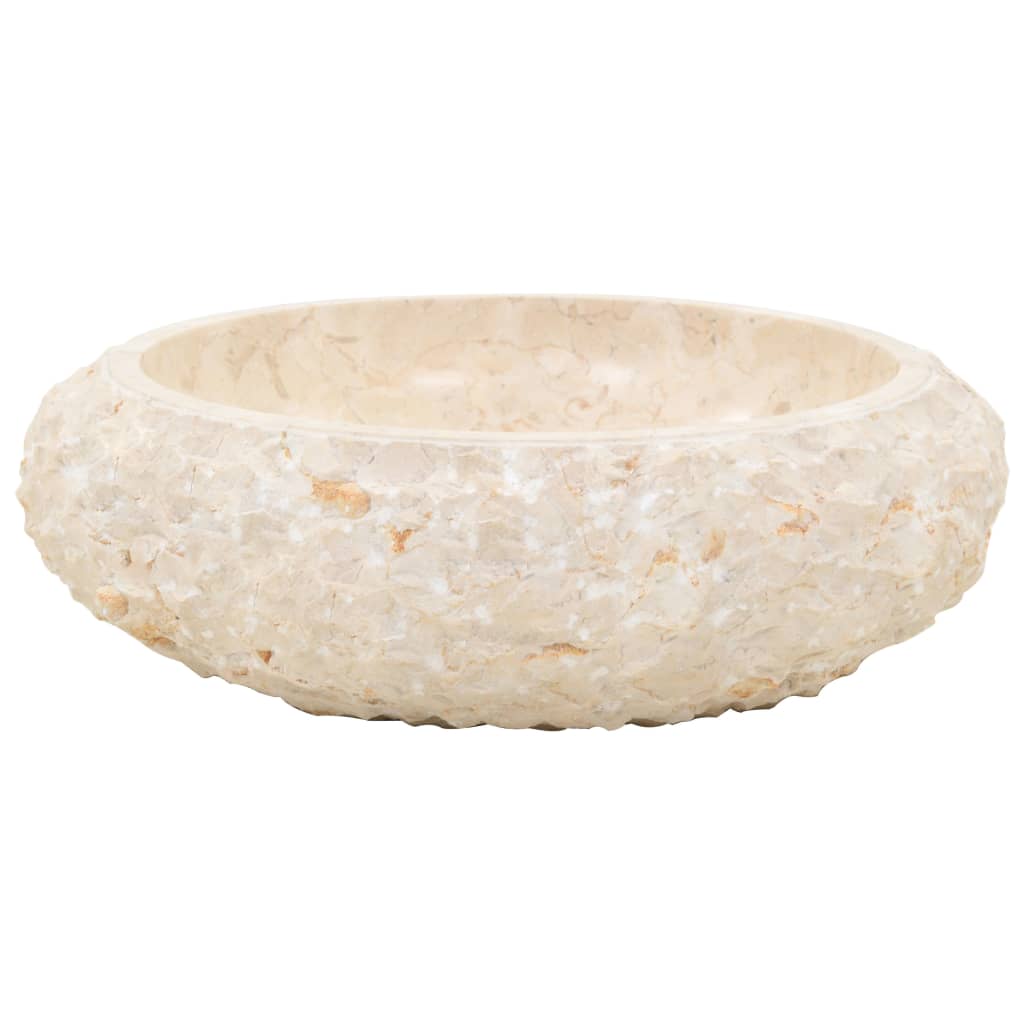 Έπιπλο Μπάνιου με Κρεμ Μαρμάρινους Νιπτήρες από Ξύλο Teak - PAKOBAZAAR