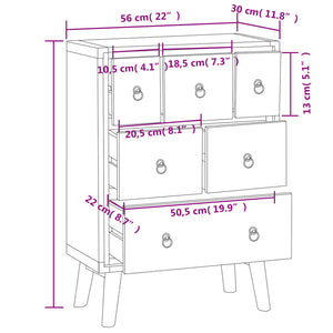 Συρταριέρα 56 x 30 x 80 εκ. από Μασίφ Ξύλο Teak