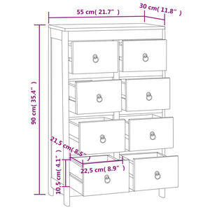 Συρταριέρα 55 x 30 x 90 εκ. από Μασίφ Ξύλο Teak