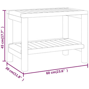 Τραπέζι Βοηθητικό Μπάνιου 60 x 30 x 45 εκ. από Μασίφ Ξύλο Teak - Pakobazaar