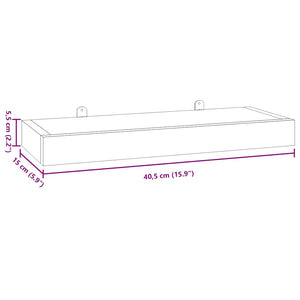 Ράφια Τοίχου 2 τεμ. 40 x 15 x 4 εκ. από Μασίφ Ξύλο Teak