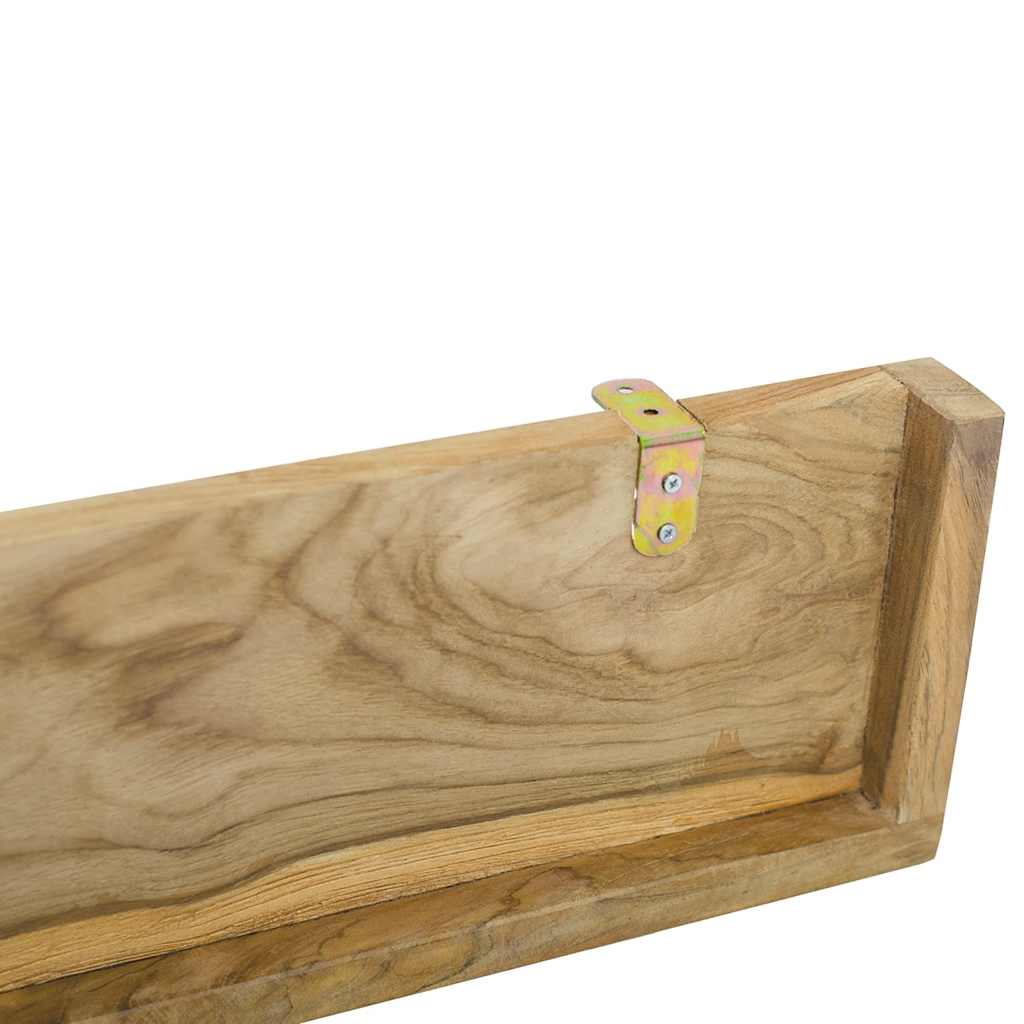 Ράφια Τοίχου 2 τεμ. 60 x 15 x 4 εκ. από Μασίφ Ξύλο Teak