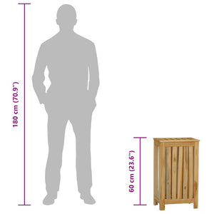 Καλάθι Άπλυτων 35 x 25 x 60 εκ. από Μασίφ Ξύλο Teak