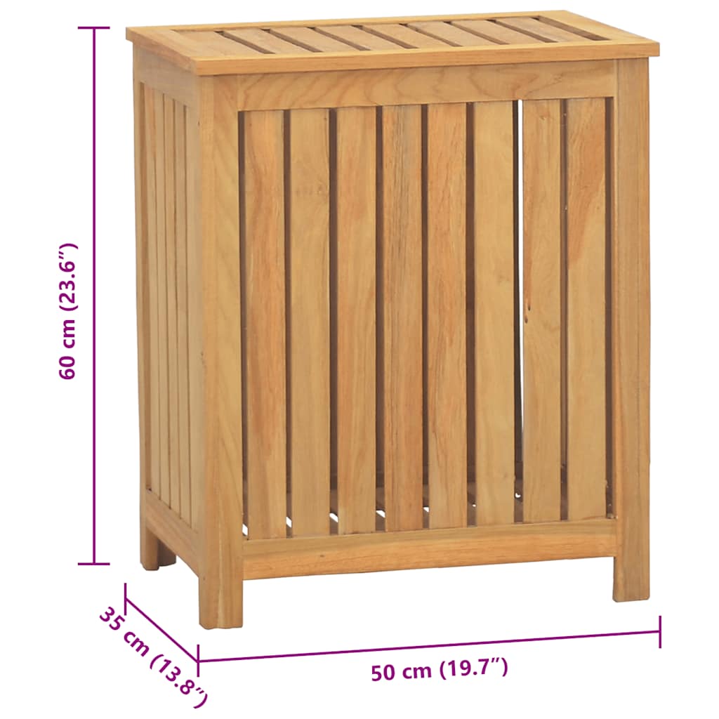 Καλάθι Άπλυτων 50x35x60 εκ. από Μασίφ Ξύλο Teak