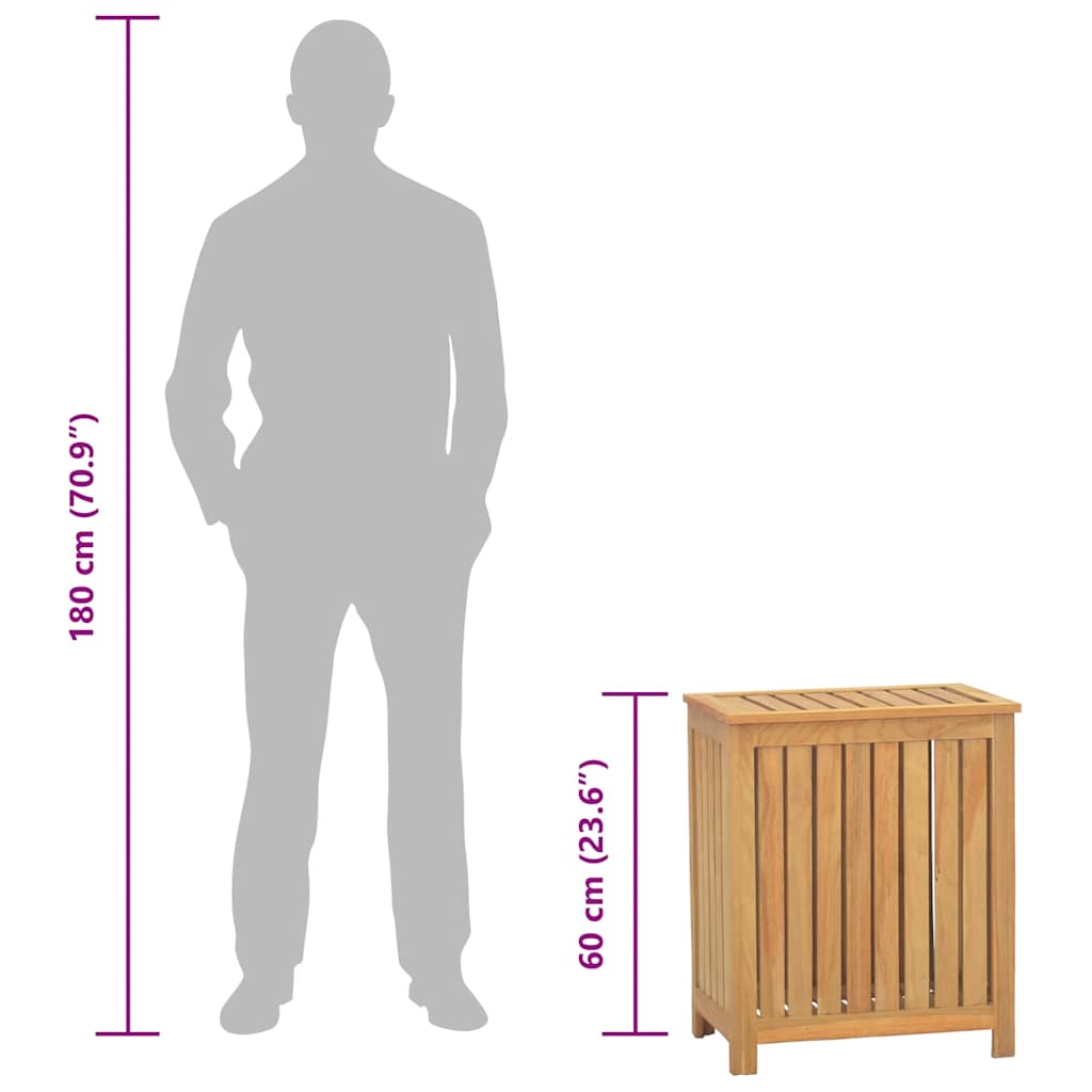 Καλάθι Άπλυτων 50x35x60 εκ. από Μασίφ Ξύλο Teak