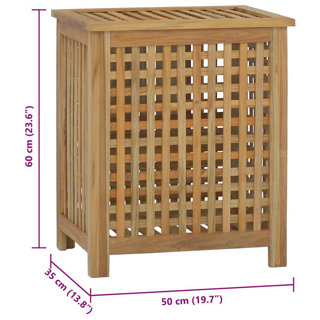 Καλάθι Άπλυτων 50x35x60 εκ. από Μασίφ Ξύλο Teak