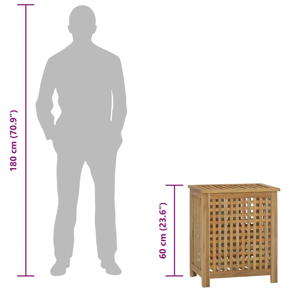 Καλάθι Άπλυτων 50x35x60 εκ. από Μασίφ Ξύλο Teak