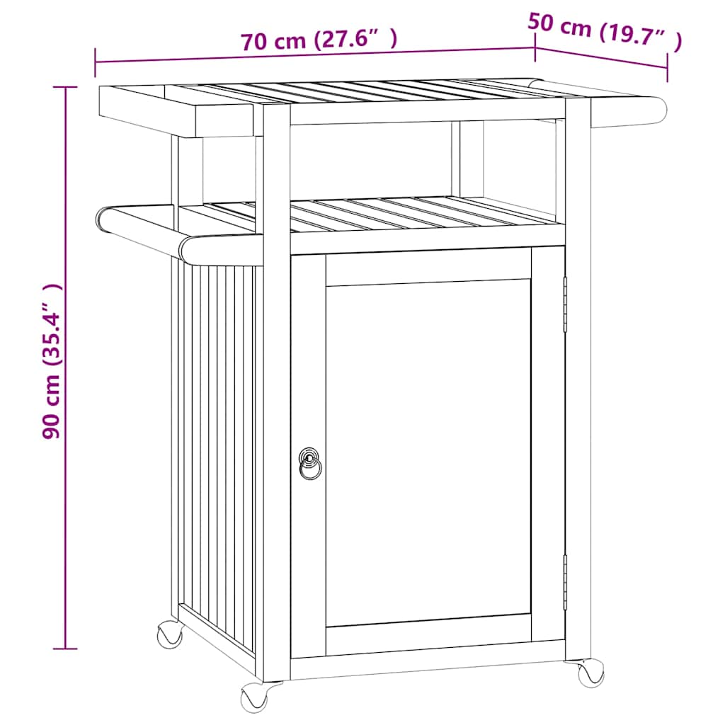 Κάβα Ποτών 70 x 50 x 90 εκ. από Μασίφ Ξύλο Teak