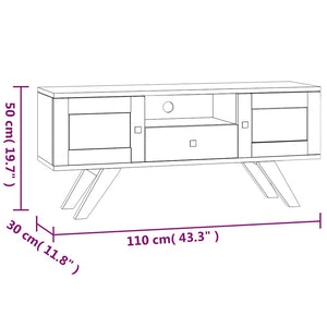 Έπιπλο Τηλεόρασης 110 x 30 x 50 εκ. από Μασίφ Ξύλο Teak - Pakobazaar