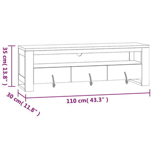 Έπιπλο Τηλεόρασης 110 x 30 x 35 εκ. από Μασίφ Ξύλο Teak