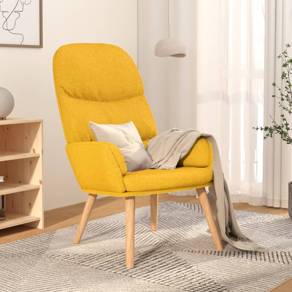 Πολυθρόνα Relax Κίτρινο Μουσταρδί Υφασμάτινη