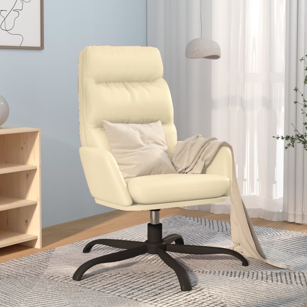 Πολυθρόνα Ανακλινόμενη Κρεμ από Συνθετικό Δέρμα