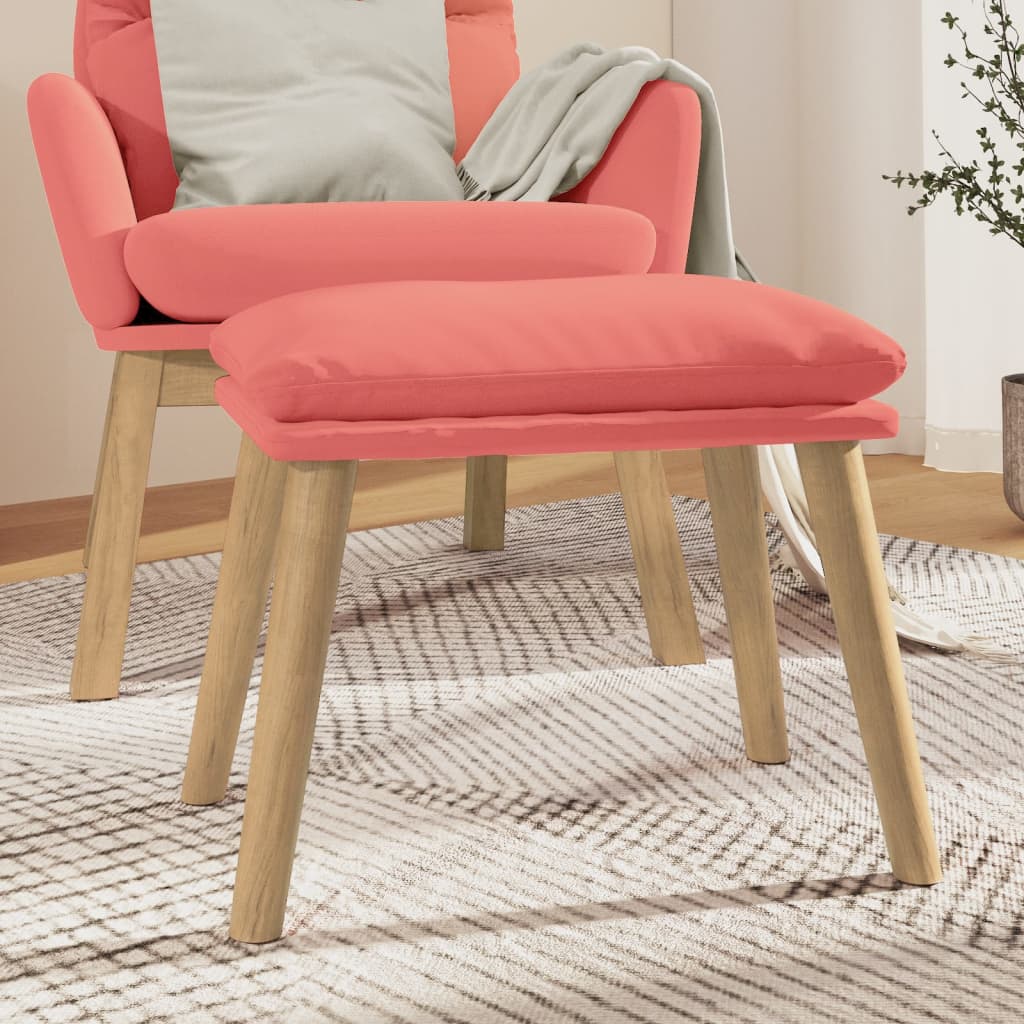 Υποπόδιο Ροζ 45x29,5x35 εκ. Βελούδινο - Pakobazaar