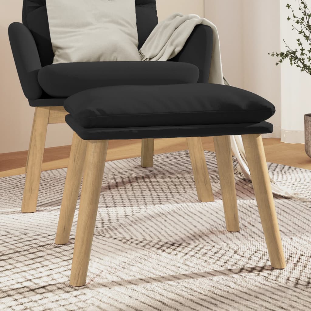 Υποπόδιο Μαύρο 45x29,5x35 εκ. Βελούδινο - Pakobazaar