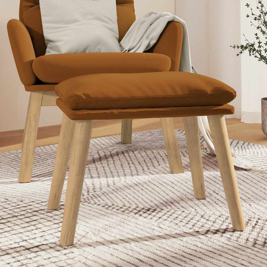 Υποπόδιο Καφέ 45x29,5x35 εκ. Βελούδινο