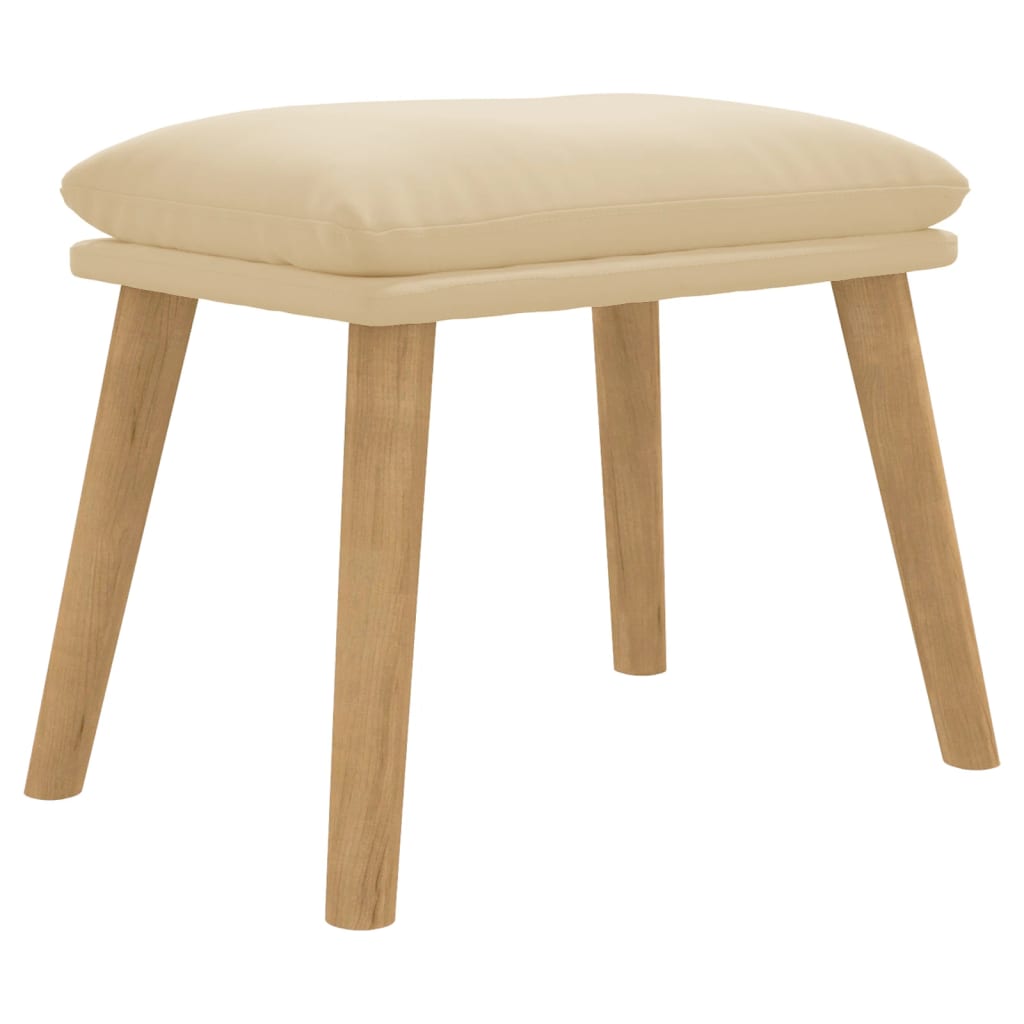 Υποπόδιο Κρεμ 45x29,5x35 εκ. Βελούδινο - Pakobazaar