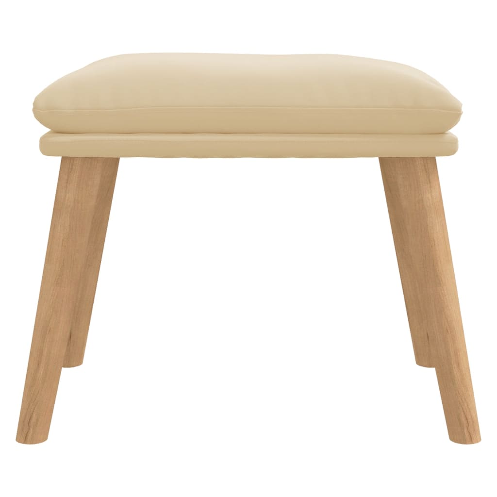 Υποπόδιο Κρεμ 45x29,5x35 εκ. Βελούδινο - Pakobazaar