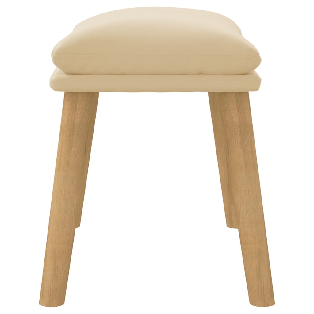 Υποπόδιο Κρεμ 45x29,5x35 εκ. Βελούδινο - Pakobazaar