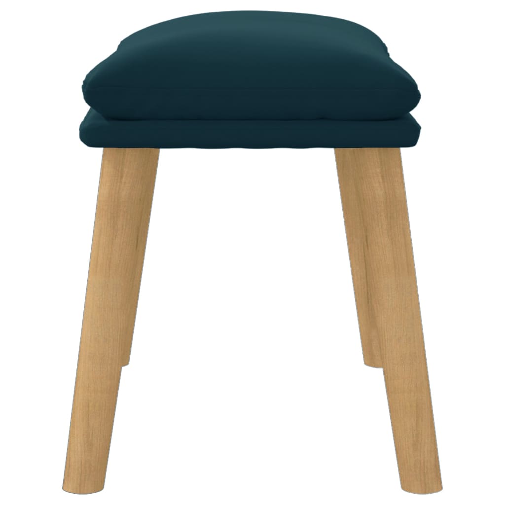 Υποπόδιο Μπλε 45x29,5x35 εκ. Βελούδινο - Pakobazaar