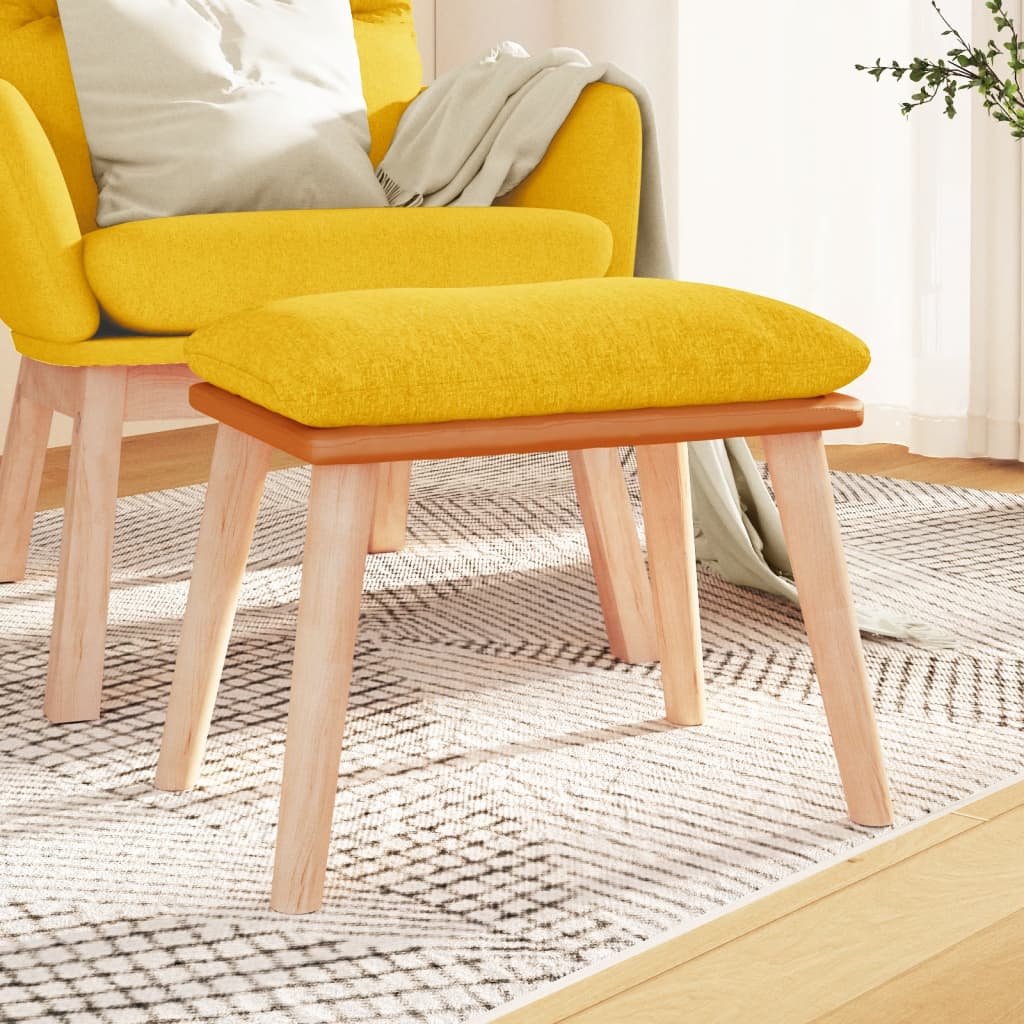 Υποπόδιο Μουσταρδί 45x29,5x35 εκ. Ύφασμα & Συνθετικό Δέρμα - Pakobazaar
