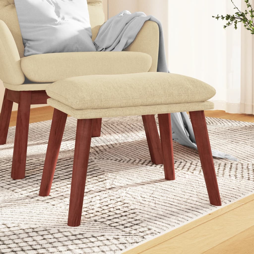Υποπόδιο Κρεμ 45 x 29,5 x 35 εκ. Υφασμάτινο - Pakobazaar