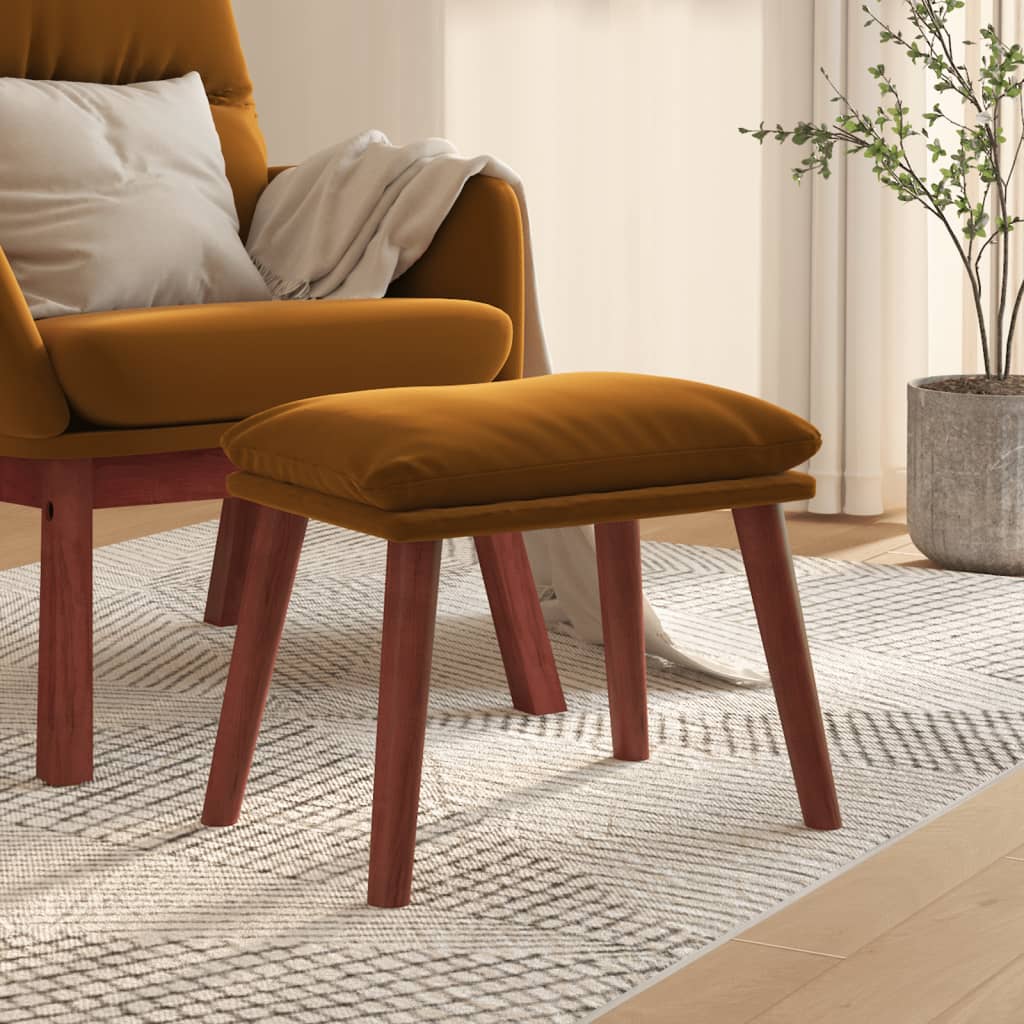 Υποπόδιο Καφέ 45x29,5x35 εκ. Βελούδινο - Pakobazaar